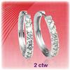 Image 1 : Solid 14K Gold 2CTW Genuine Diamond Hoop Earrings
