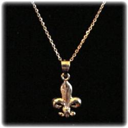 FLEUR DE LIS LYS FRENCH SOLID 14K GOLD NECKLACE