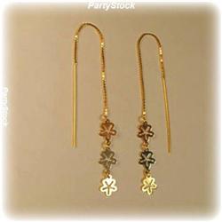5" Solid 14K Gold Chain Threader Drop Earrings