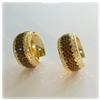 Image 3 : 14K GOLD LEOPARD PRINT HOOPS HUGGIES EARRINGS
