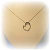 Image 3 : 14K WHITE GOLD HEART GENUINE DIAMOND NECKLACE PENDANT 7"