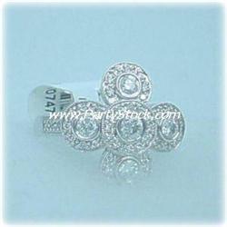 BIG! 14K GOLD 3/4 CTW DIAMOND RING CROSS 7/8"TALL