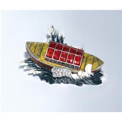 24K GOLD NOAH'S ARK SWAROVSKI CRYSTAL JEWELRY BOX