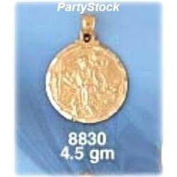 BIG New Solid 14K Gold Pendant 5g ST. CHRISTOPHER