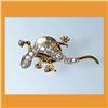 Image 1 : GECKO PIN BROOCH GOLD & SWAROVSKI CRYSTALS LIZARD