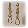 Image 1 : Solid 14K Two Tone Gold Drop Earrings Dangle 2"
