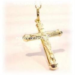 SOLID 14K SOLID GOLD CRUCIFIX PENDANT 1.8G CHARM
