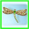 Image 1 : DRAGONFLY PIN BROOCH 24K GOLD SWAROVSKI CRYSTALS