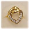 Image 1 : NEW EXQUISITE 14K GOLD GENUINE DIAMOND HEART RING