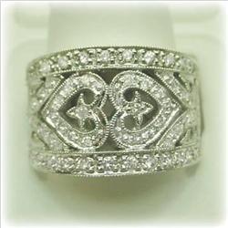 14K GOLD GENUINE DIAMOND HEART RING 1 CTW SIZE 7 