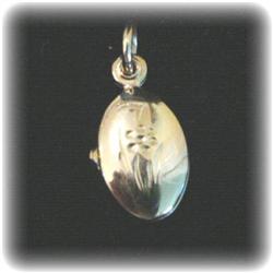 Solid 14K Gold Engraved Italian Locket Necklace