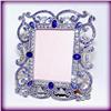 Image 1 : 24K GOLD ORNATE BLUE SWAROVSKI CRYSTAL PHOTO FRAM