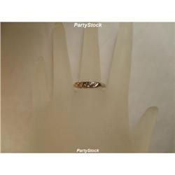 14K WHITE GOLD BAND & GENUINE DIAMOND INLAY RING