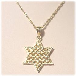 NEW! SOLID 14K GOLD CHAI IN STAR OF DAVID PENDANT