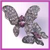 Image 1 : 2 BUTTERFLIES PIN BROOCH GOLD SWAROVSKI CRYSTAL