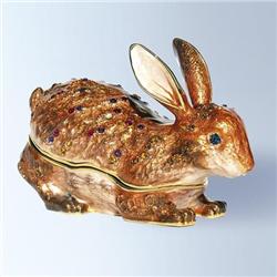 24K GOLD SWAROVSKI CRYSTAL BUNNY RABBIT BOX NEW