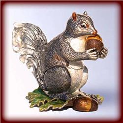 GRAY SQUIRREL 24K GOLD SWAROVSKI CRYSTAL JEWELRY 