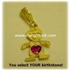 Image 1 : SOLID 14K GOLD CHILD PENDANT CHOICE OF BIRTHSTONE