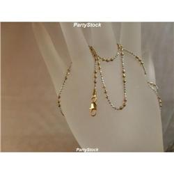 SOLID 14K GOLD 22" CHAIN 6G NECKLACE 2 TONE TWO WHITE YELLOW