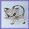 Image 1 : CAT KITTEN PIN BROOCH 24K GOLD SWAROVSKI CRYSTALS