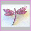 Image 1 : DRAGONFLY PIN BROOCH 24K GOLD SWAROVSKI CRYSTALS