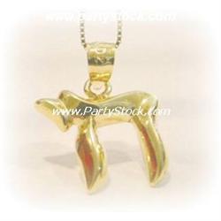 SOLID 14K GOLD CHAI PENDANT CHARM JUDAICA JEWELRY