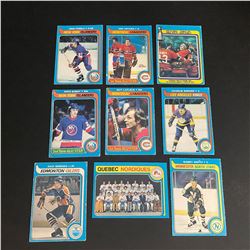 9 CARD LOT 1979/1980 O PEE CHEE DRYDEN, BOSSY, LAFLEUR, SEMENKO AND MORE