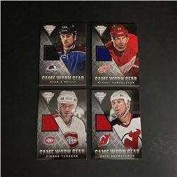 4 JERSEY CARD LOT 2013/14 PANINI TITANIUM HOCKEY ANDREYCHUK, O'REILLY AND MORE