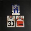 Image 1 : 3 CARD JERSEY LOT PANINI FOOTBALL #/D/49 #/D/99 GRAHAM, SANU, RICHARDSON