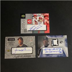 3 AUTOGRAPH CARDS BASEBALL LOT UPPER DECK JEROME WILLIAMS, RYAN WAGNER, ADRIAN HERNANDEZ