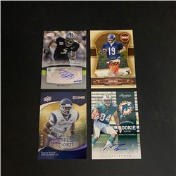 4 AUTOGRAPH CARDS FOOTBALL LOT MICHAEL LEGNEW, DARIUS BUTLER, DAVID BELL X 2