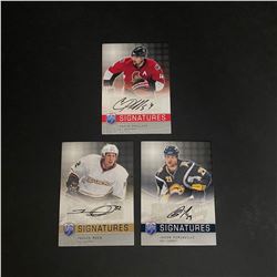 3 AUTOGRAPH CARDS BE A PLAYER HOCKEY LOT UPPER DECK TRAVIS MOEN, CHRIS PHILLIPS,  JASON POMINVILLE