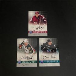 3 AUTOGRAPH CARDS BE A PLAYER HOCKEY LOT UPPER DECK DEREK MORRIS, MILAN MICHALEK, NICK SCHULTZ