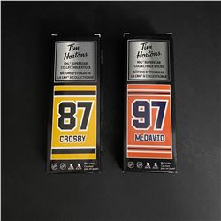 SIDNEY CROSBY & CONNOR MCDAVID BRAND NEW TIM HORTONS MINI STICKS