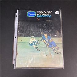 VANCOUVER CANUCKS PROGRAM FROM OCTOBER 30, 1971
