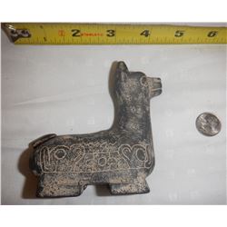 INCA Llama Effigy Black Ceramic Peru 3 1/8  L