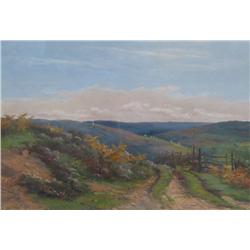 British School: 19th/20th Century, Sheep Grazing in Hilly Landscape