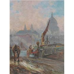 William Lionel Wyllie RA, RI (British, 1851-1931) (attributed to), Bankside