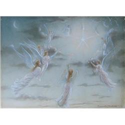 Cresswell Woollett (British, 19th/20th Century), Angels around a Star; Angels before a Cross