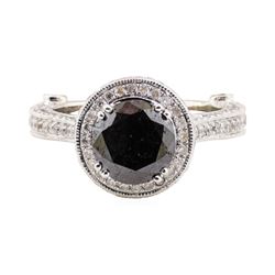 2.40 ctw Black Diamond and Diamond Ring - 14KT White Gold