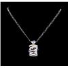 14KT White Gold 3.60 ctw Tanzanite and Diamond Pendant With Chain