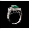 Image 4 : 14KT White Gold 3.58 ctw Emerald and Diamond Ring