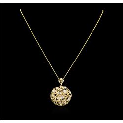 14KT Yellow Gold 1.85 ctw Diamond Pendant With Chain