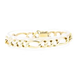 Figaro Link Bracelet - 18KT Yellow Gold