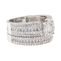 1.63 ctw Diamond Ring And Band - 14KT White Gold