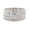 Image 2 : 1.63 ctw Diamond Ring And Band - 14KT White Gold