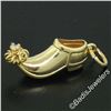 Image 2 : Vintage 14kt Yellow Gold 0.04 ctw Diamond Elf Genie Shoe Charm Pendant