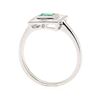 Image 4 : 0.41 ctw Emerald and Diamond Ring - 18KT White Gold