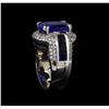 Image 4 : 12.45 ctw Sapphire and Diamond Ring - 14KT White Gold