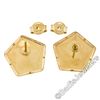 Image 6 : New 14kt Rose, White, and Yellow Gold Stone Finished Tiered Pentagon Stud Earrin